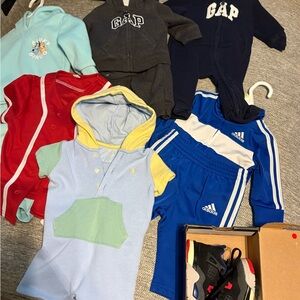 Polo by Ralph Lauren Kids' Blue and Yellow Hoodie Romper